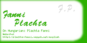fanni plachta business card